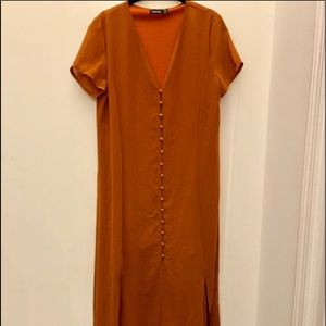 Boohoo rust maxi dress